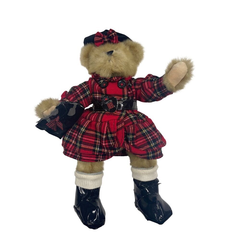 Fiona 2008 Collectible‎ Plush Bear In Plaid Dress Accessories & Bow Detailing